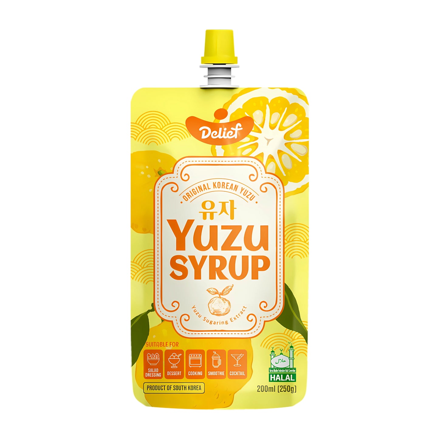 YUZU SYRUP CONCENTRATED JUICE & MIX 16 x 200ml DELIEF