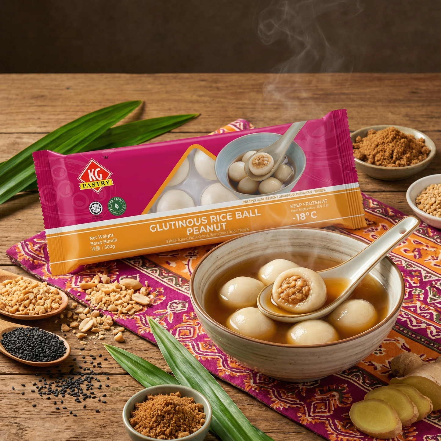 FROZEN GLUTINOUS RICE BALL PEANUT 24 x 200g KG