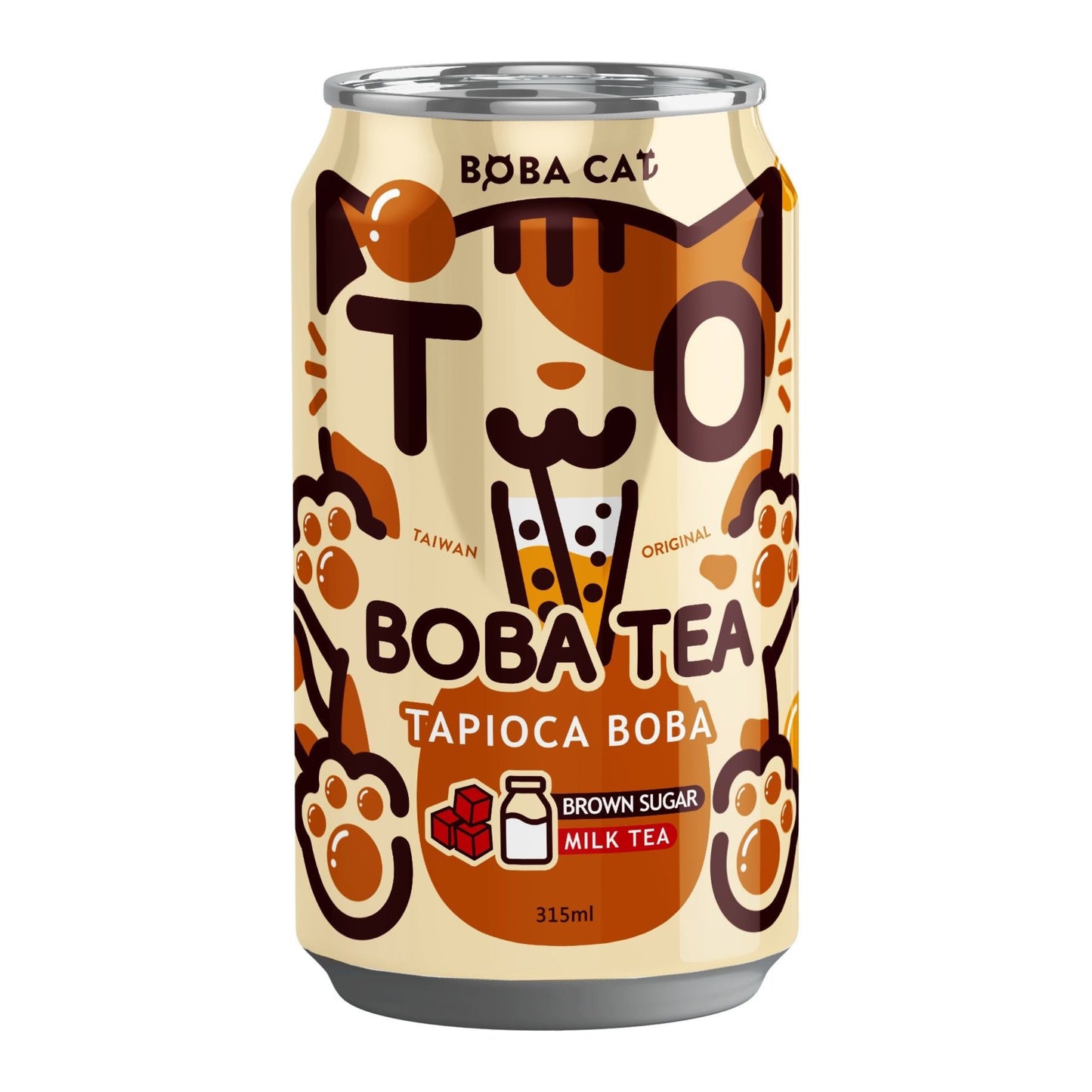 BROWN SUGAR BOBA TEA DRINK 24 x 315ml BOBA CAT