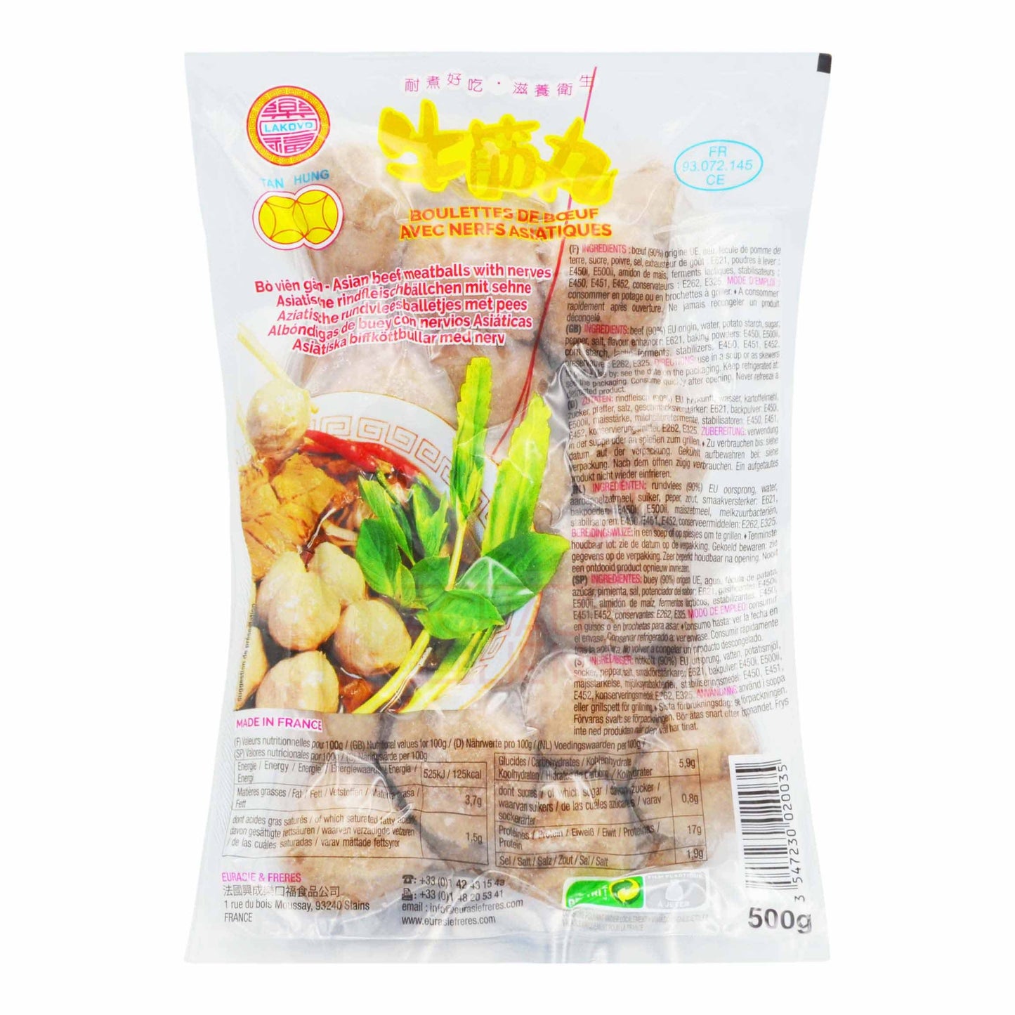 ASIAN BEEF MEATBALLS WITH NERVES 40 x 500g LAKOVO