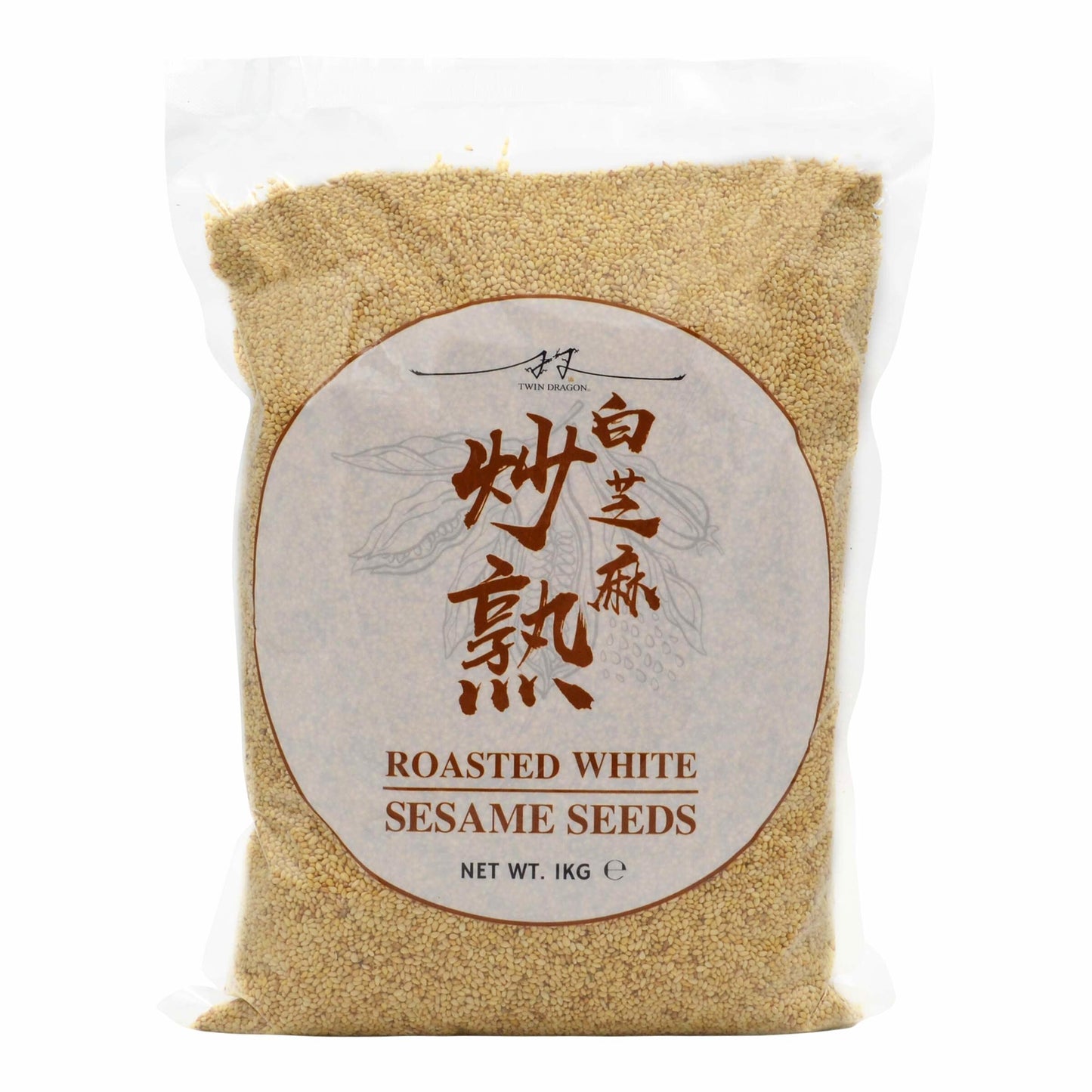 ROASTED WHITE SESAME SEEDS 14 x 1kg TWIN DRAGON