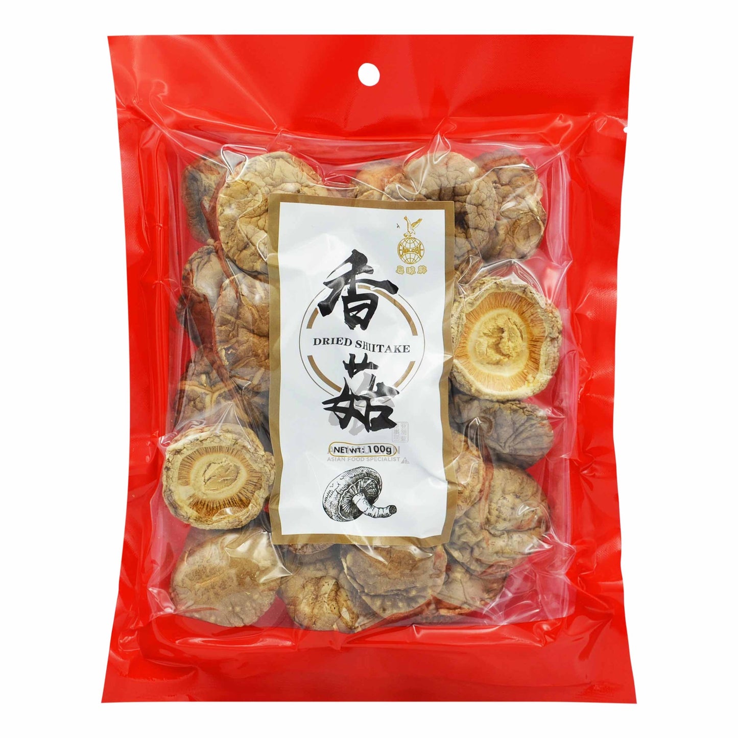 DRIED SHIITAKE MUSHROOM 4CM 20 x 100g EAGLOBE