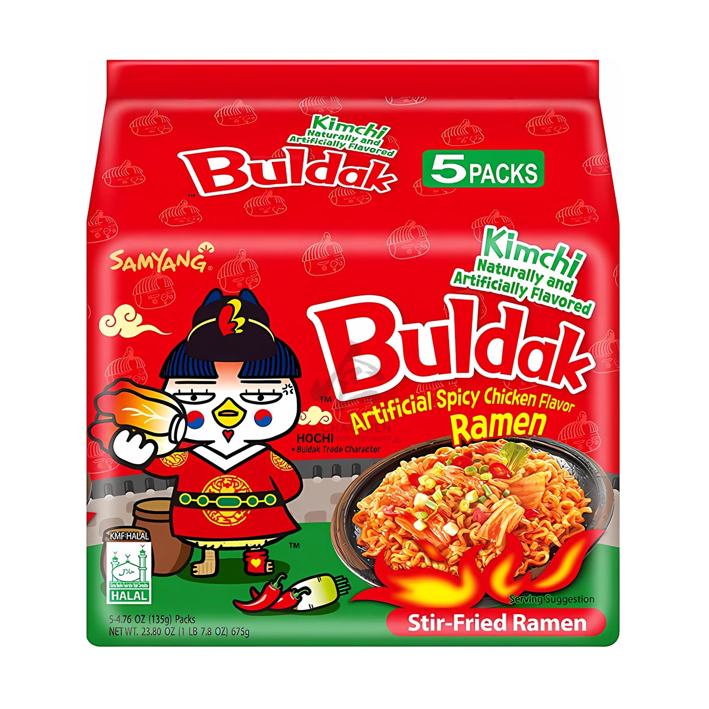BULDAK HOT CHICKEN FLAVOR RAMEN KIMCHI (5PCS X 135G) 8 x 675g SAMYANG