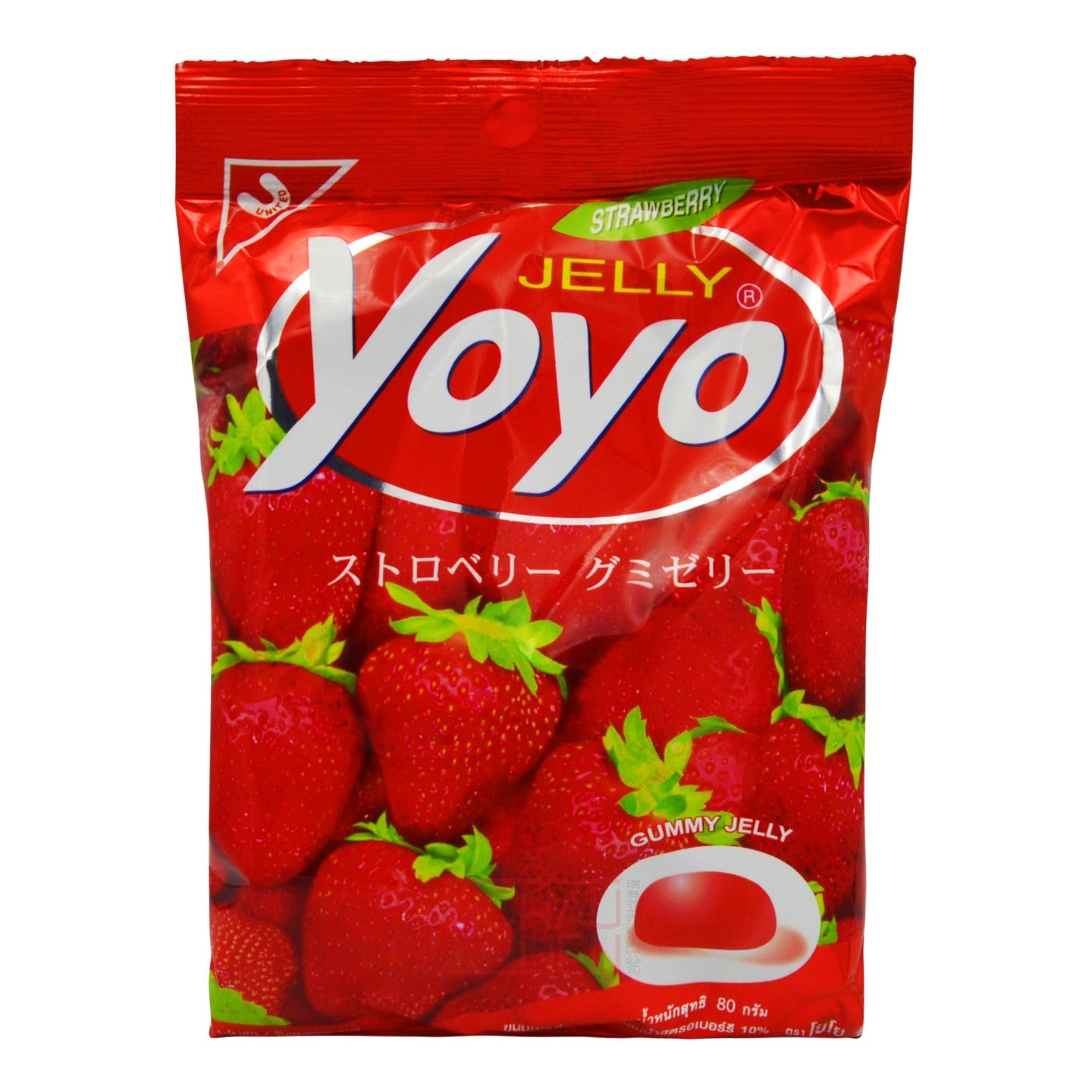 STRAWBERRY GUMMY JELLY 24 x 80g YOYO