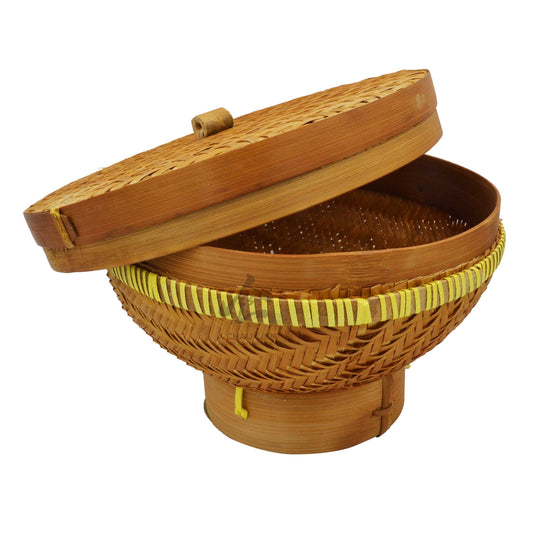 BAKUL BAMBU NASI TUTUP BAMBOO STEAMER+COVER 23CM