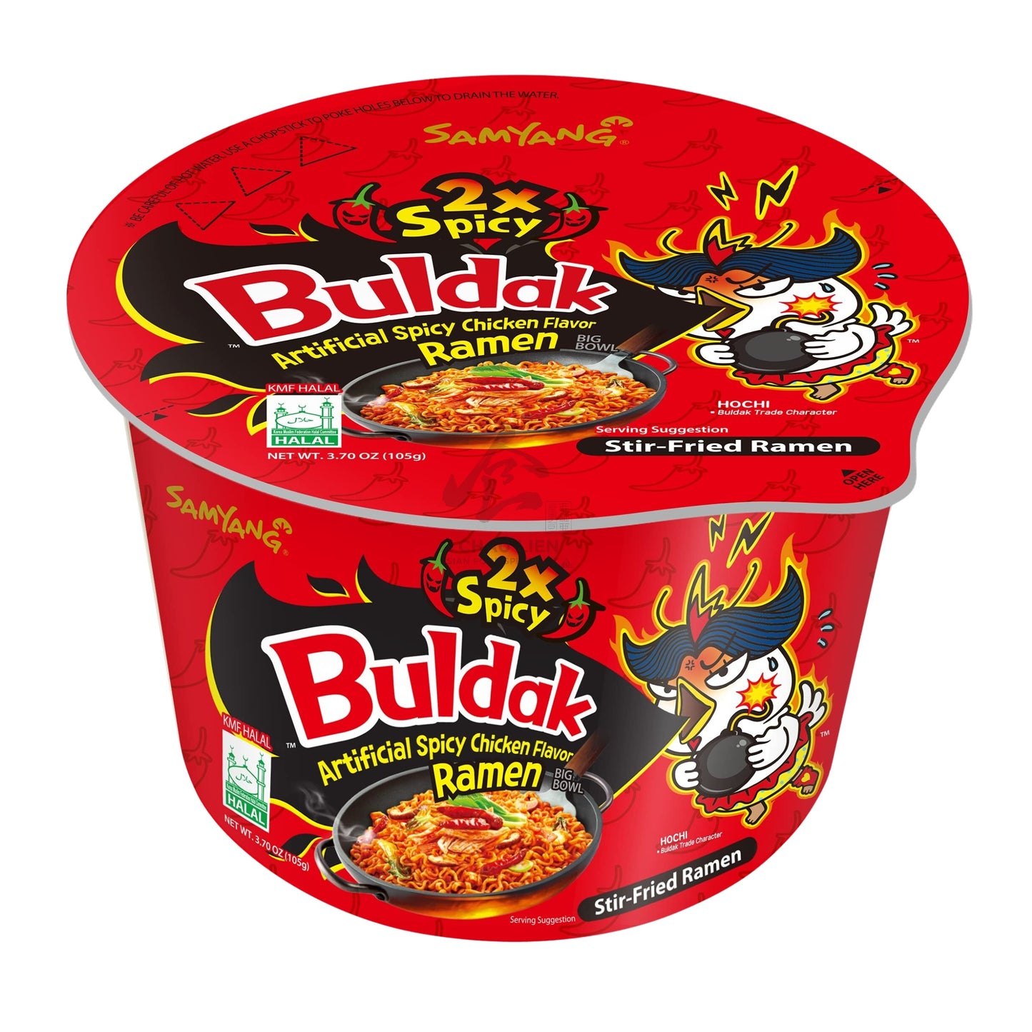 BULDAK HOT CHICKEN FLAVOR RAMEN 2X SPICY BOWL 16 x 105g SAMYANG
