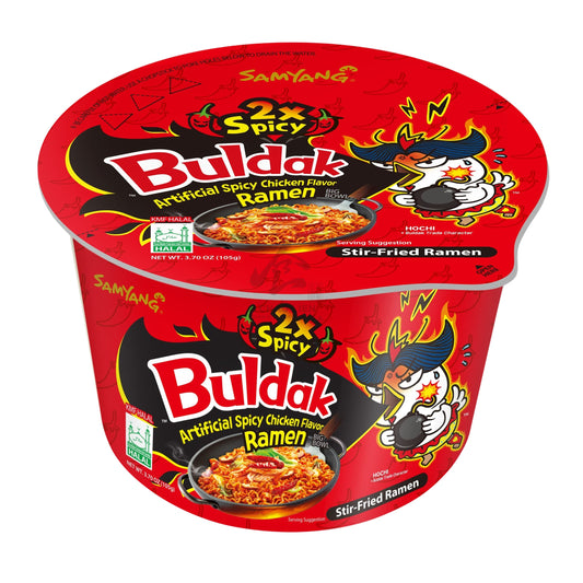 BULDAK HOT CHICKEN FLAVOR RAMEN 2X SPICY BOWL 16 x 105g SAMYANG