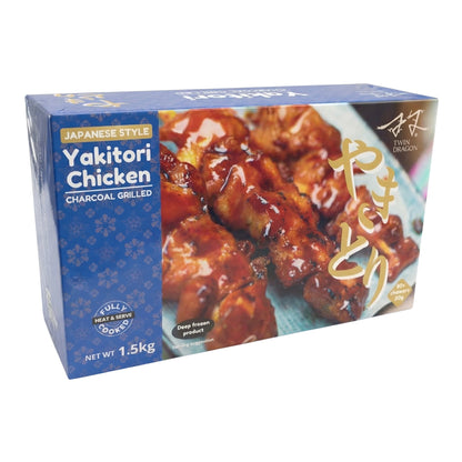 FROZEN JAPANESE STYLE YAKITORI CHICKEN SKEWERS (50PCS X 30G) 6 x 1.5kg TWIN DRAGON