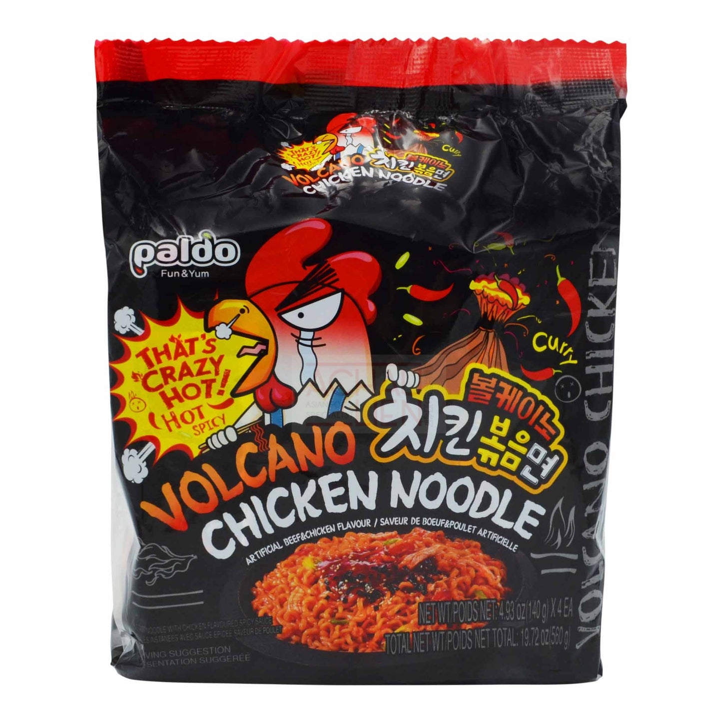 VOLCANO CHICKEN NOODLE (4PCS X 140G) 4 x 560g PALDO