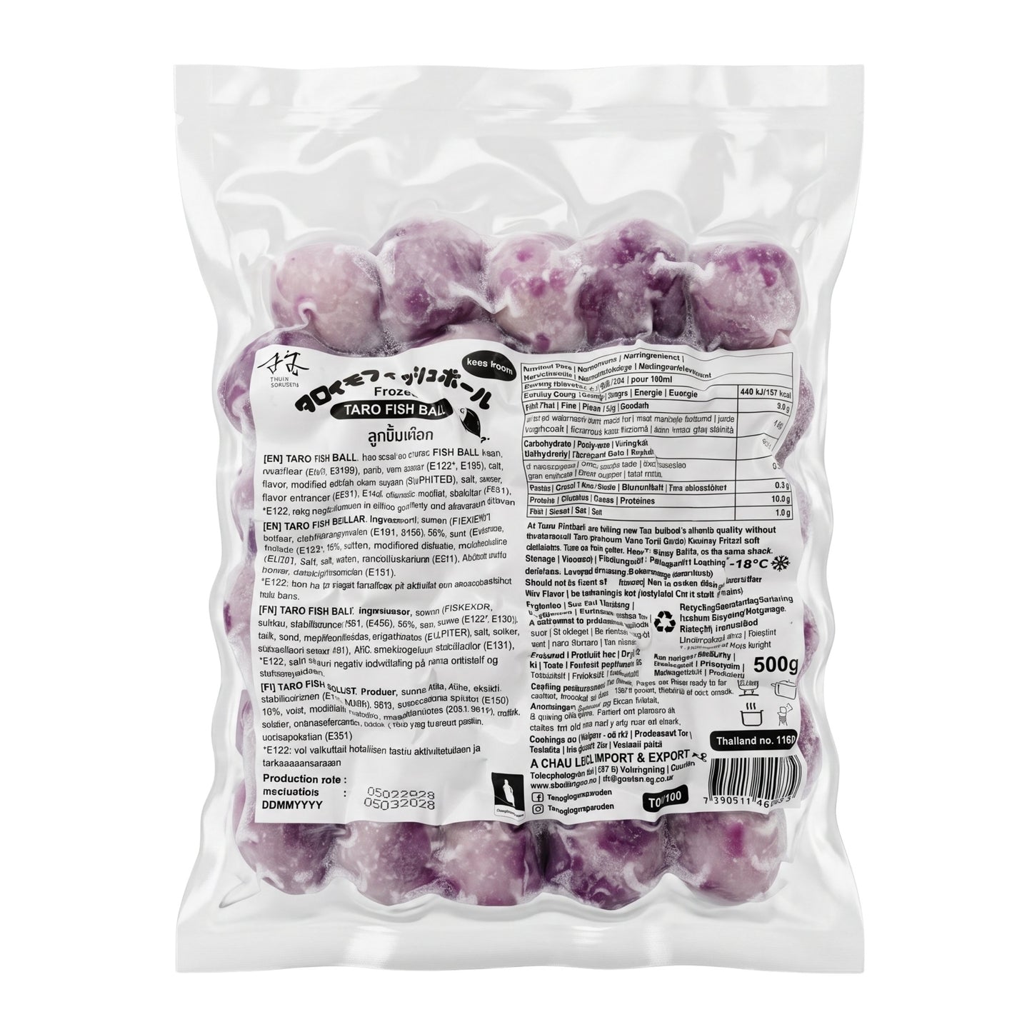 FROZEN TARO FISH BALL 20 x 500g TWIN DRAGON