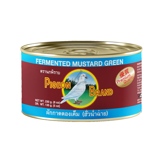 FERMENTED GREEN MUSTARD HALF IN SOY SAUCE 24 x 230g PIGEON