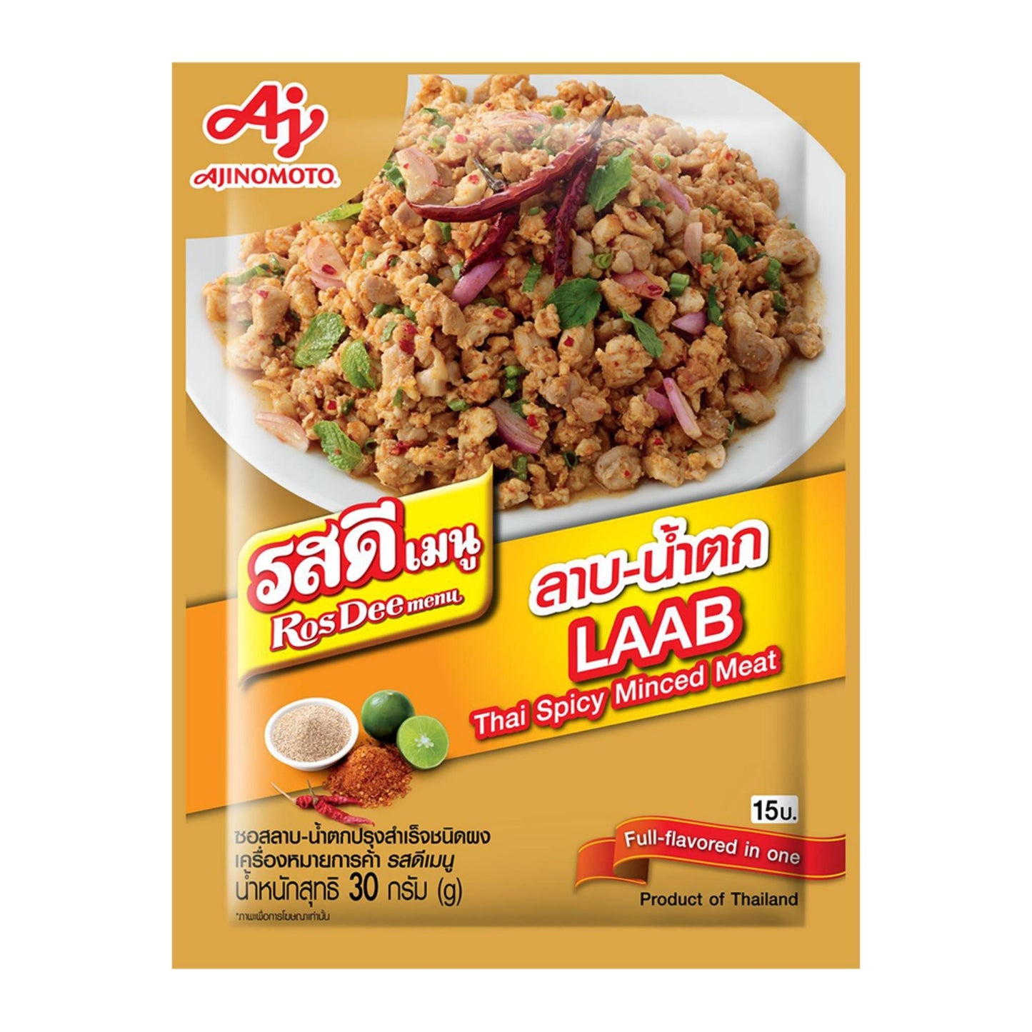 ROSDEE MENU LAAB THAI SPICY MINCED MEAT (10PCS X 30G) 10 x 300g AJINOMOTO