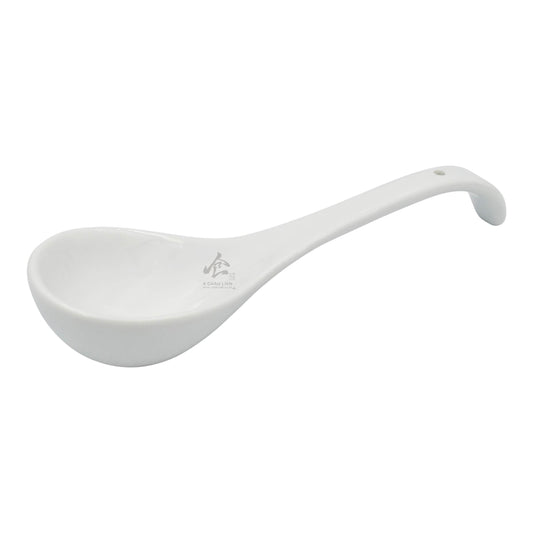 WHITE PORCELAIN SOUP SPOON ROUND