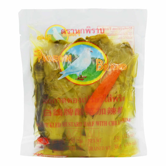 SOUR PICKLED MUSTARD GREEN WITH CHILI 36 x 350g PIGEON