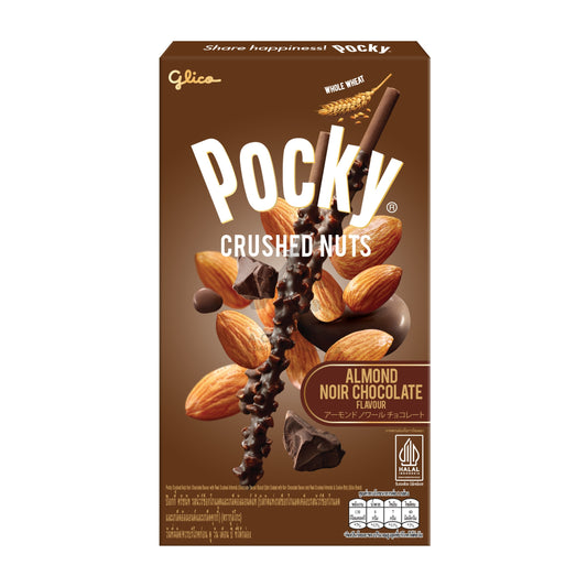 POCKY BISCUIT STICKS CRUSHED NUTS ALMOND NOIR CHOCOLATE (10PCS X 25G) 6 x 250g GLICO
