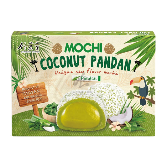 COCONUT PANDAN MOCHI PANDAN 24 x 180g BAMBOO HOUSE
