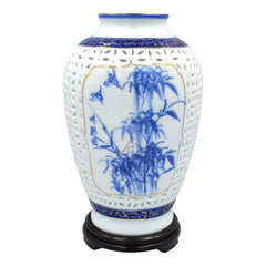 VASE BLUE WHITE 25CM