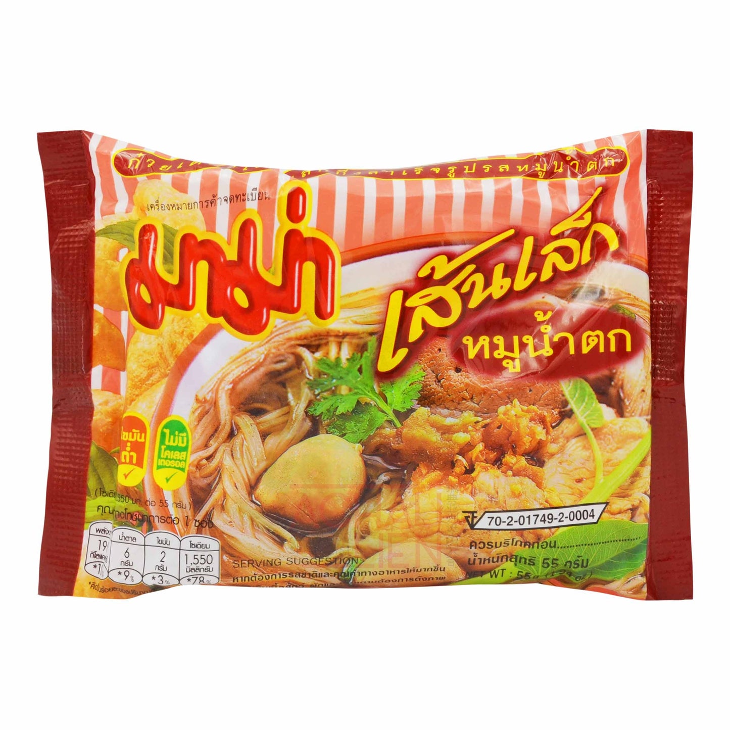 INSTANT RICE STICK 'S' MOO NAM TOK FLAVOUR 6 (30PCS x 6) x 55g MAMA