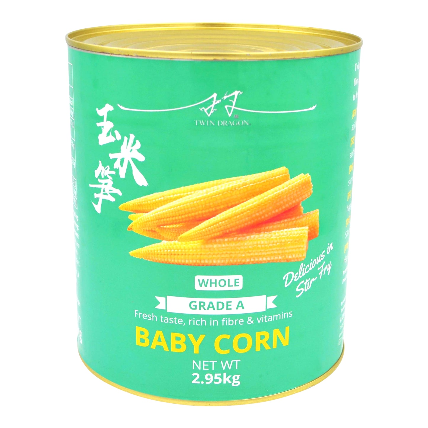 BABY CORN WHOLE 6 x 2.95kg TWIN DRAGON