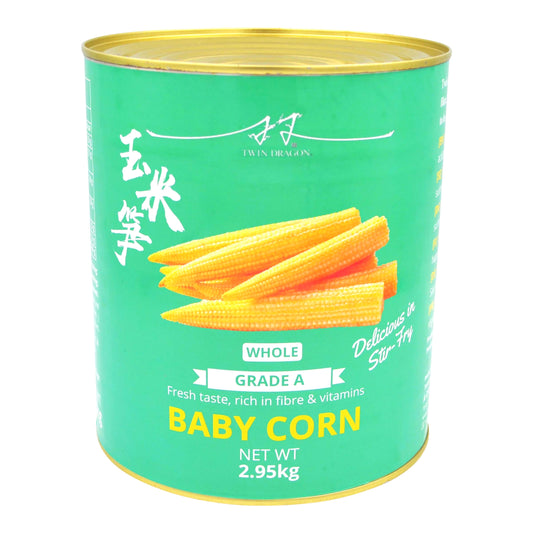 BABY CORN WHOLE 6 x 2.95kg TWIN DRAGON