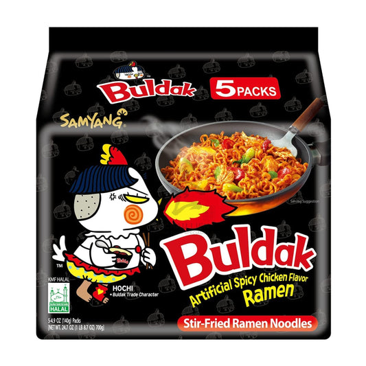 BULDAK HOT CHICKEN FLAVOR RAMEN (5PCS X 140G) 8 x 700g SAMYANG