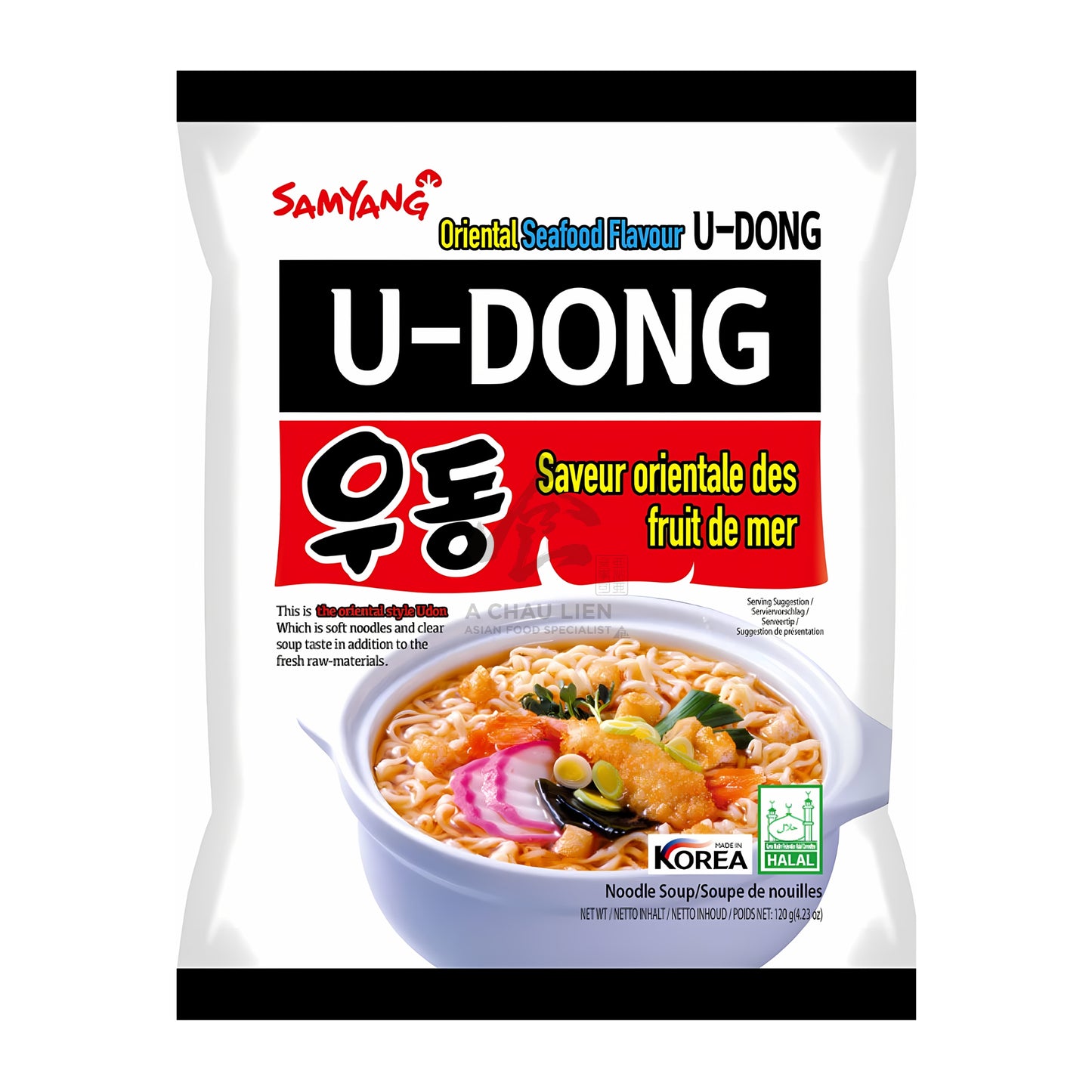 ORIENTAL SEAFOOD FLAVOR U-DONG 20 x 120g SAMYANG