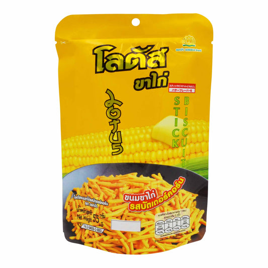 STICK BISCUIT BUTTERED CORN FLAVOUR 48 x 55g DORKBUA