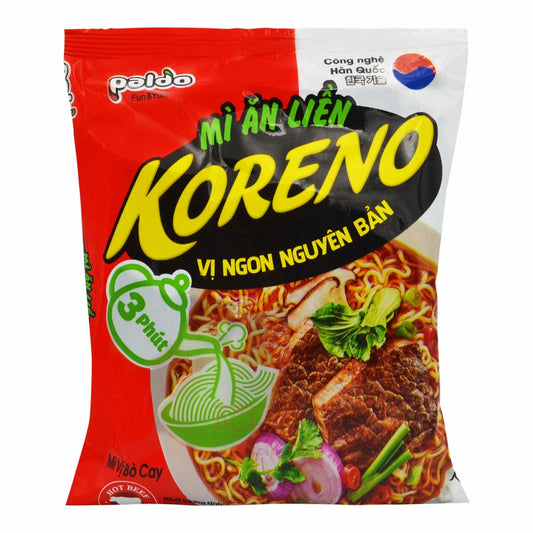 KORENO INSTANT HOT BEEF NOODLE SOUP 30 x 75g PALDO