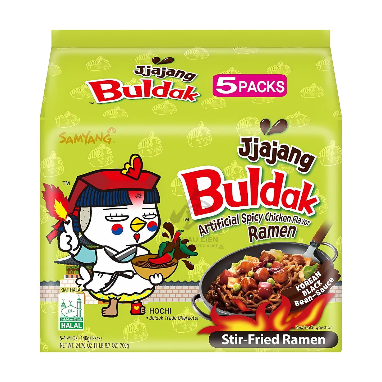 BULDAK HOT CHICKEN FLAVOR RAMEN JJAJANG (5PCS X 140G) 8 x 700g SAMYANG