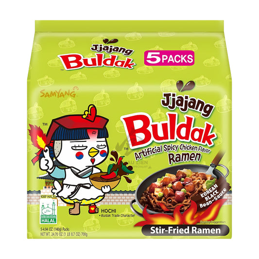 BULDAK HOT CHICKEN FLAVOR RAMEN JJAJANG (5PCS X 140G) 8 x 700g SAMYANG