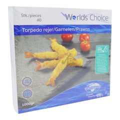TORPEDO SHRIMPS (40PCS) ASC 10 x 1kg WORLD'S CHOICE
