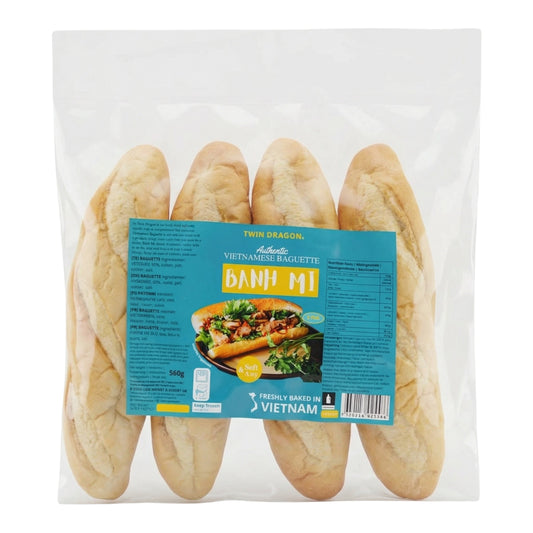 FROZEN TRADITIONAL VIETNAMESE BANH MI 90% BAKED (4PCS X 140G) 10 x 560g TWIN DRAGON