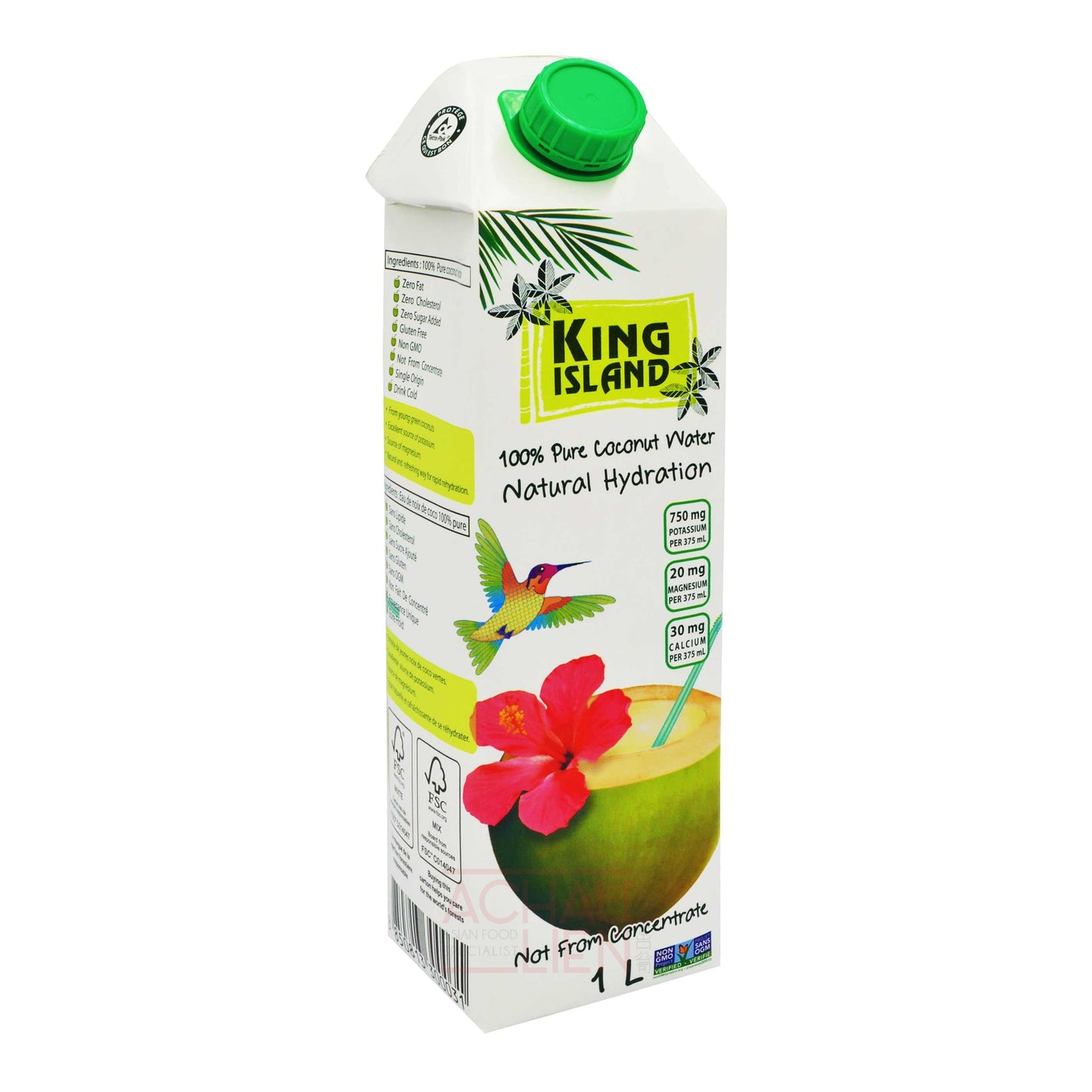 PURE COCONUT WATER 100% 12 x 1L KING ISLAND