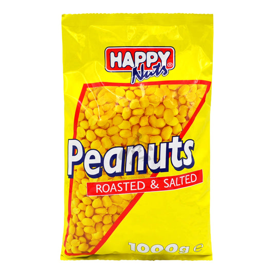 SALTED ROASTED PEANUTS 10 x 1kg HAPPY NUTS