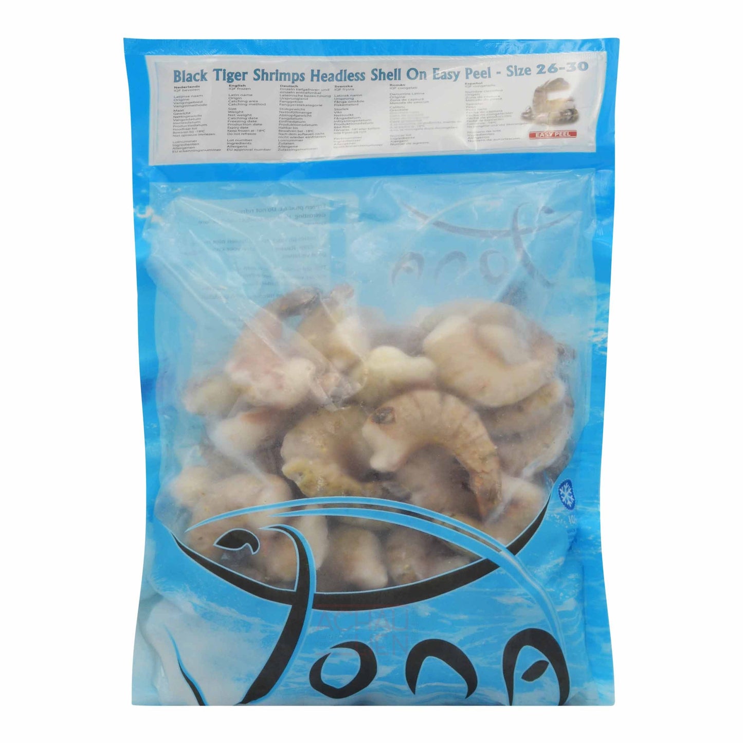 BLACK TIGER SHRIMPS 26-30 HLSOTO EASY PEEL 10 x 1kg JONA