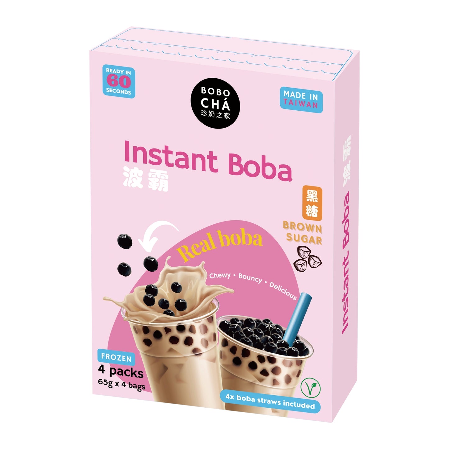 FROZEN INSTANT BOBA TEA BROWN SUGAR (65G X 4PCS) 24 x 260g BOBO CHA