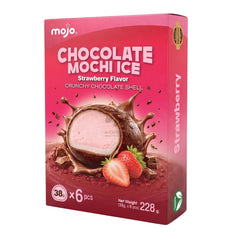 CHOCOLATE MOCHI ICE STRAWBERRY (6PCS X 38G) 12 x 228g MOJO