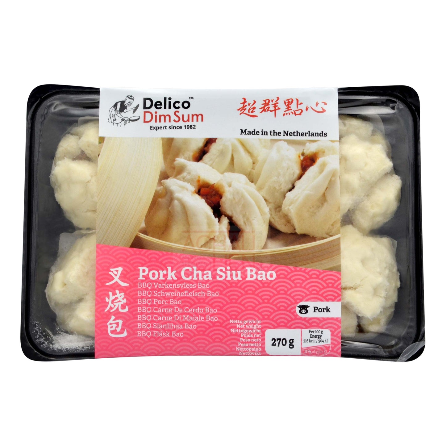 PORK CHA SIU BAO 6PCS 20 x 270g DELICO DIM SUM - DV1516