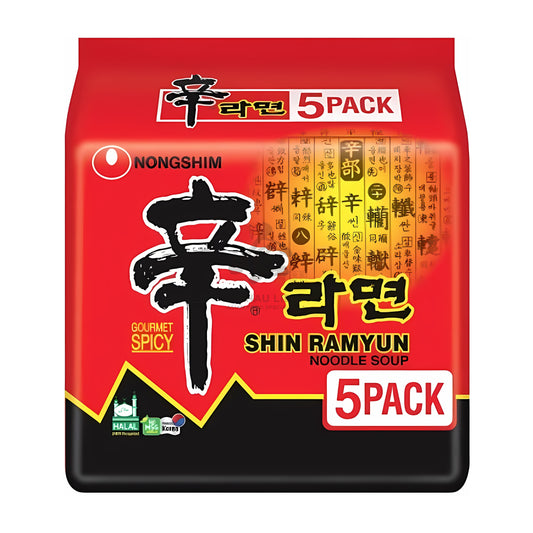 SHIN RAMYUN SPICY NOODLES (5PCS X 120G) 8 x 600g NONGSHIM