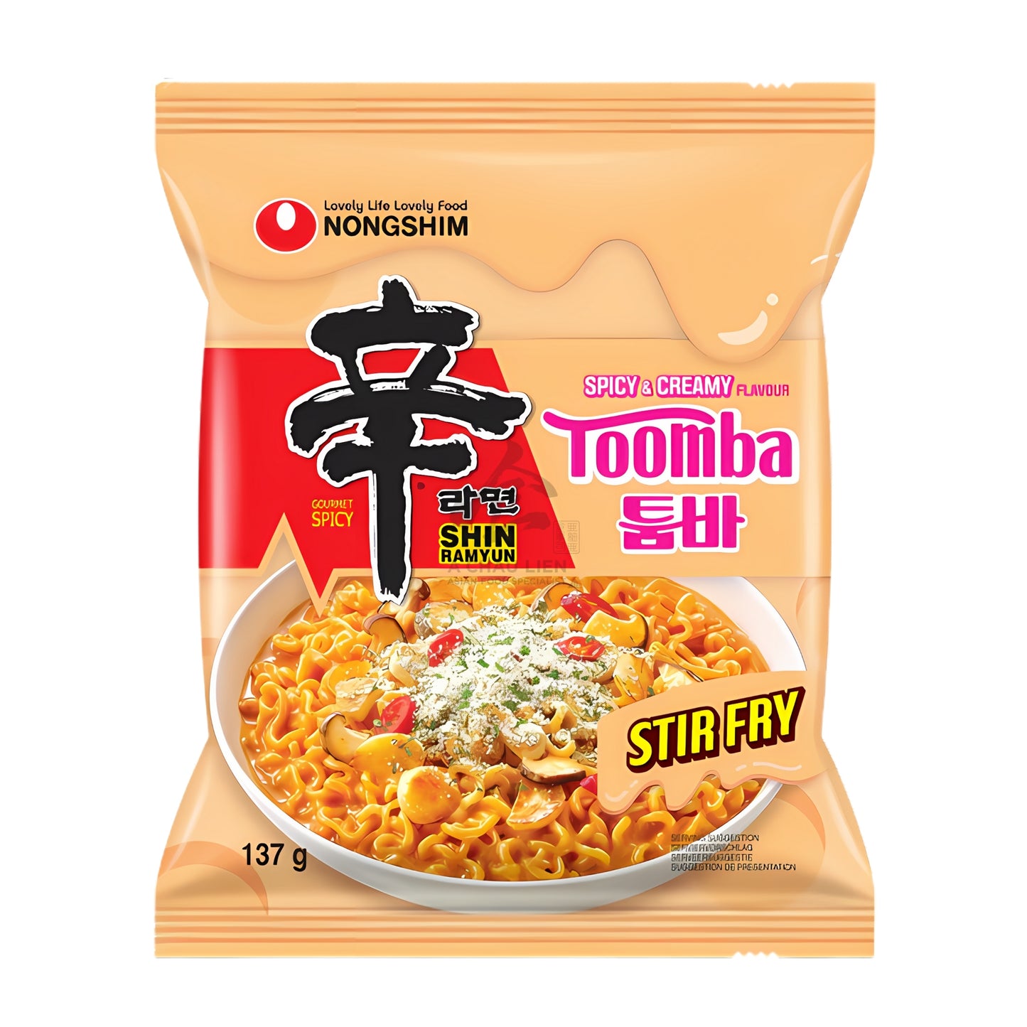 SHIN RAMYUN STIR FRY TOOMBA SPICY & CREAMY NOODLES  20 x 137g NONGSHIM