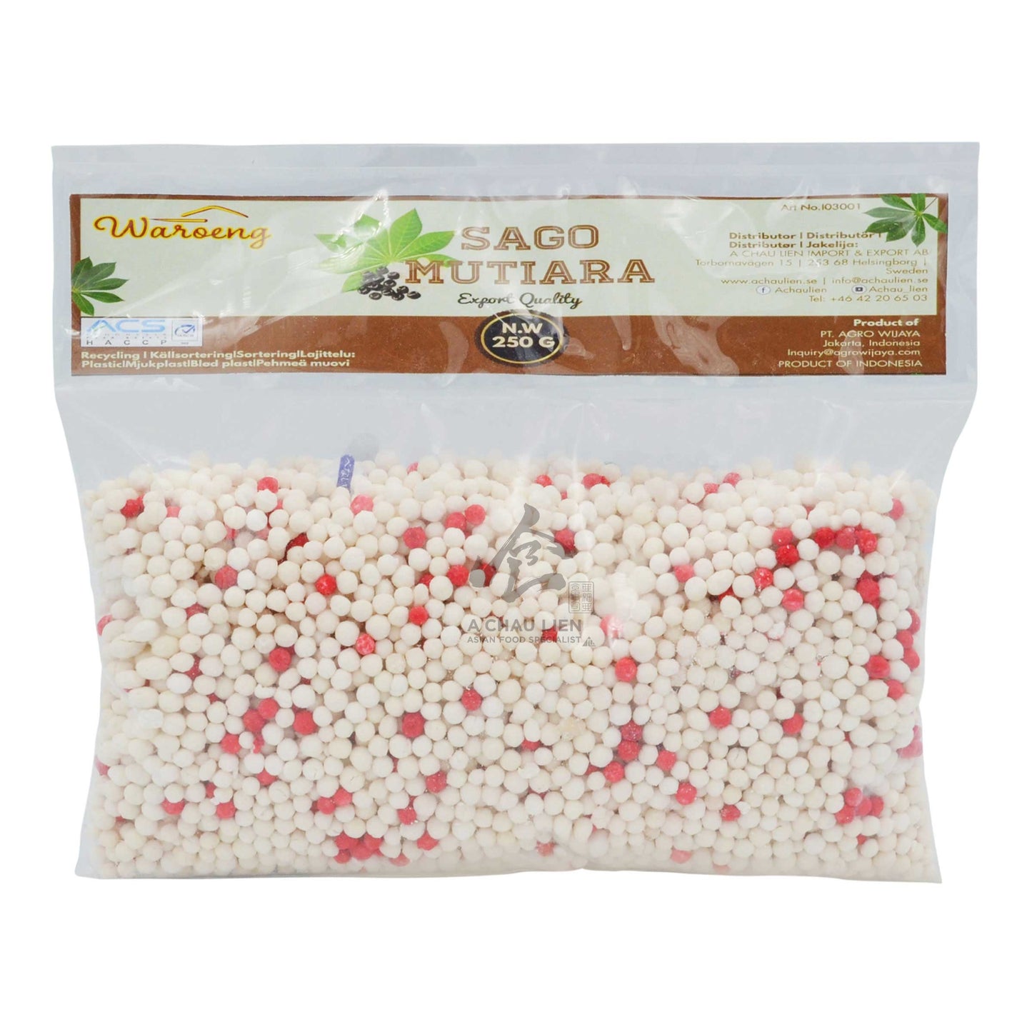 SAGO MUTIARA TAPIOCA PEARLS 20 x 250g WAROENG