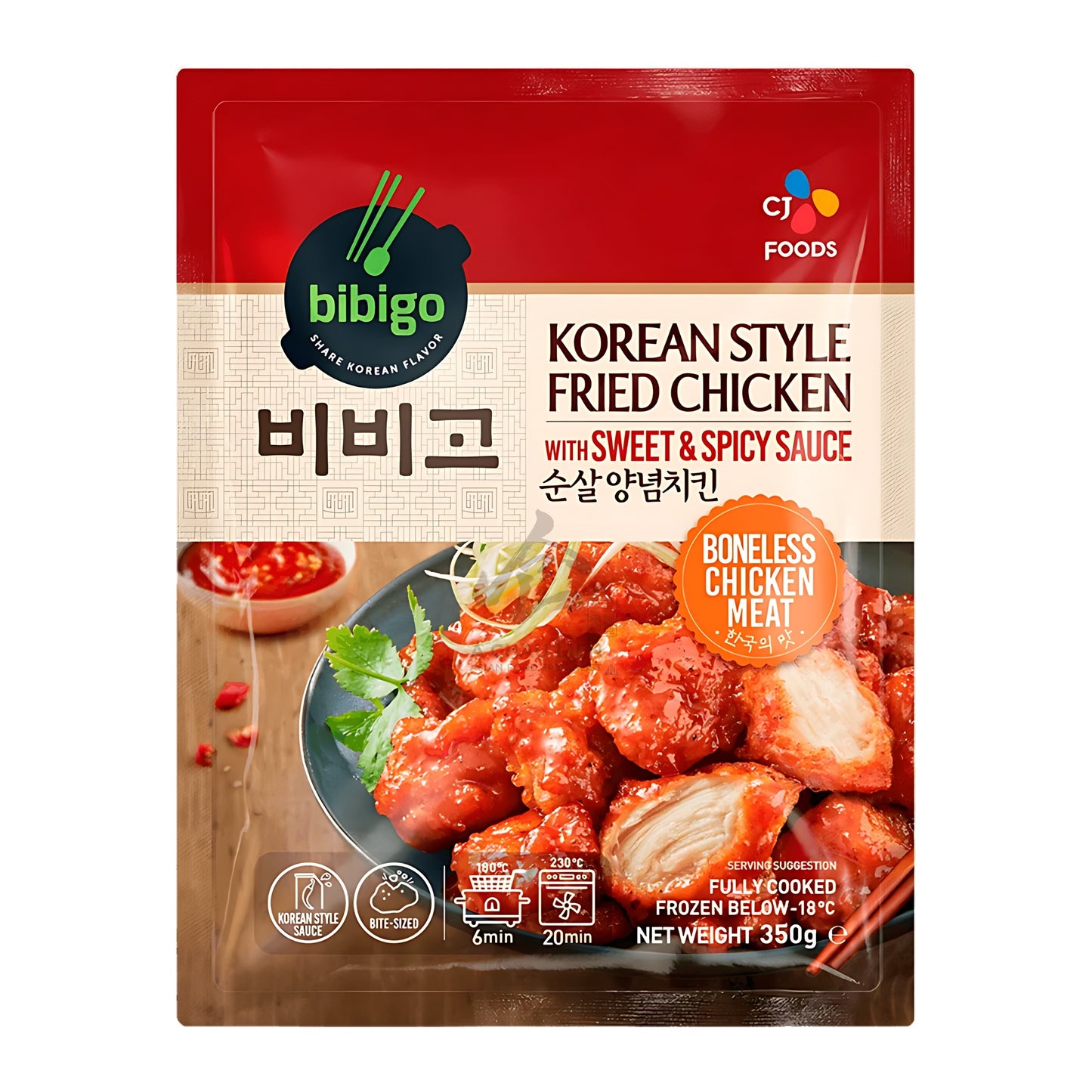 BIBIGO KOREAN STYLE FRIED CHICKEN WITH SWEET & SPICY 20 x 350g CJ