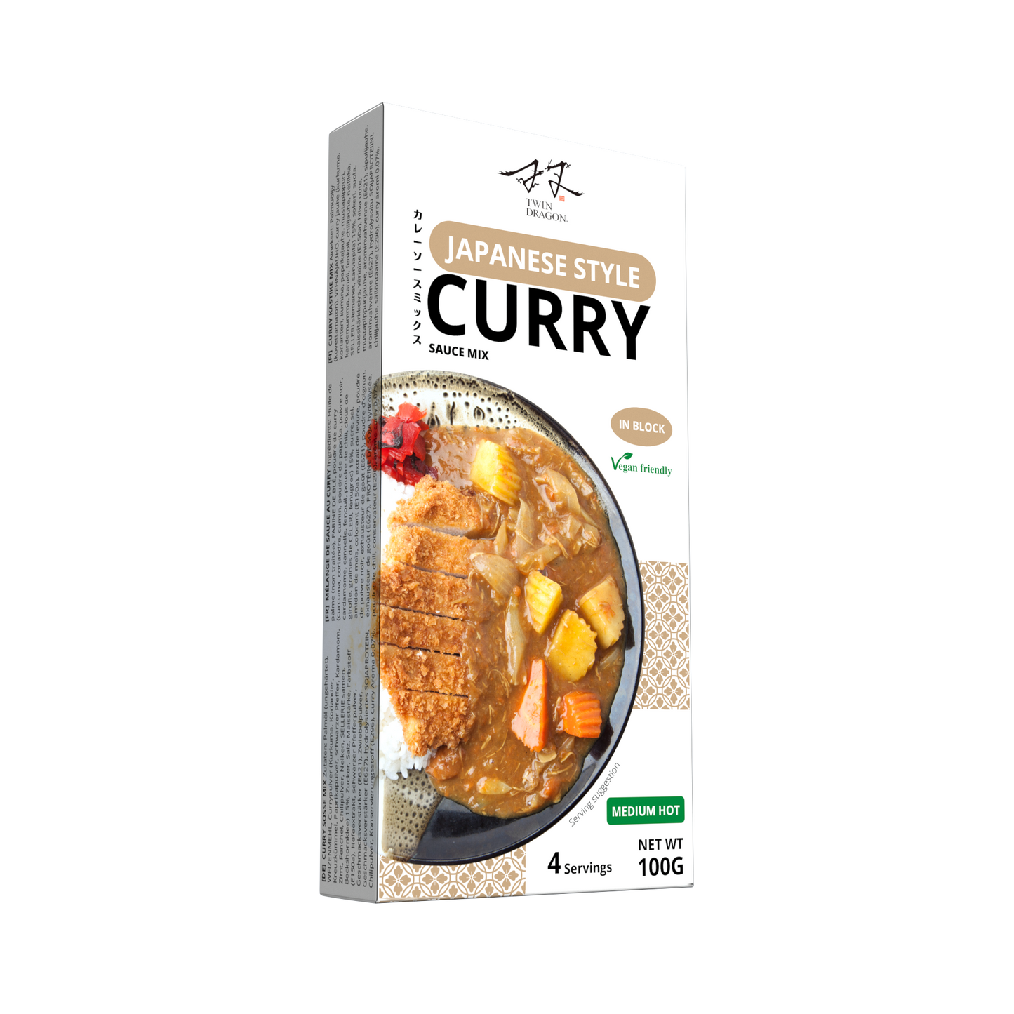 JAPANESE STYLE KATSU CURRY SAUCE BLOCK (10PCS X 100G) 4 x 1kg TWIN DRAGON