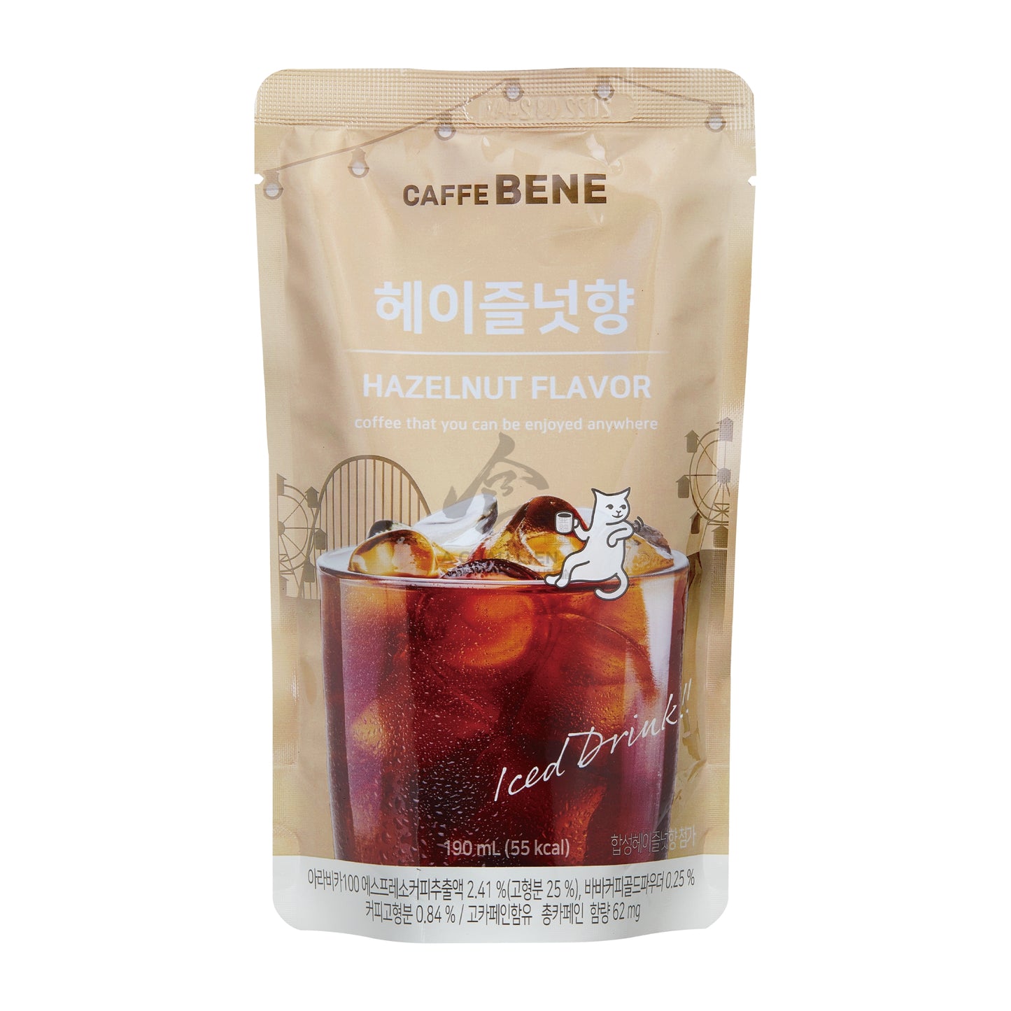 HAZELNUT FLAVOR POUCH COFFEE (10PCS X 190ML) 5 x 1.9L CAFFE BENE