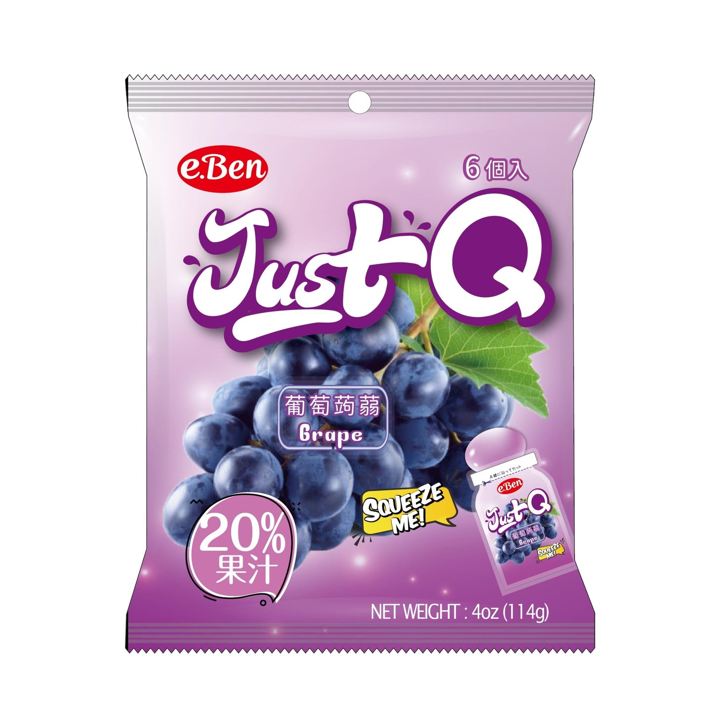 JUST Q JELLY GRAPE 24 x 114g E-BEN