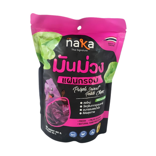 PURPLE SWEET POTATO CHIPS 24 x 100g NAKA