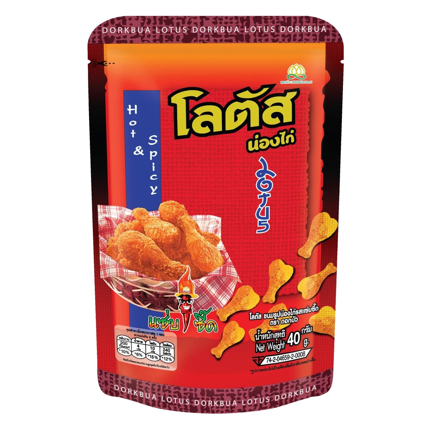 DRUMSTICK BISCUIT HOT & SPICY 48 x 40g DORKBUA