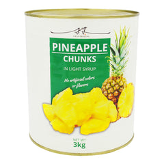 PINEAPPLE CHUNKS IN LIGHT SYRUP 6 x 3kg TWIN DRAGON