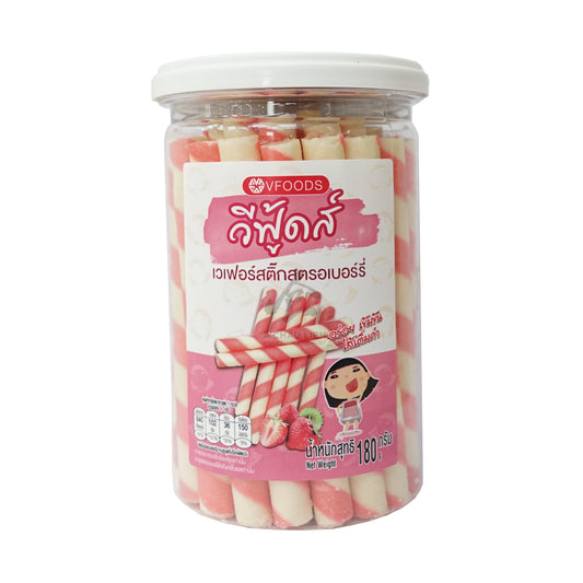 STRAWBERRY CREAM WAFER STICKS 36 x 180g V-FOODS