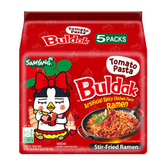 BULDAK HOT CHICKEN FLAVOR RAMEN TOMATO PASTA (140g x 5PCS) 8 x 700g SAMYANG